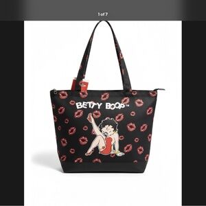 Betty Boop Black and Red Kiss Tote